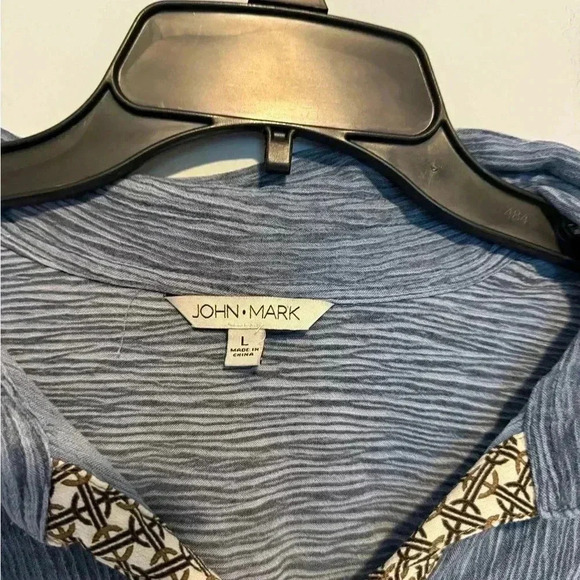 John Mark Floral Button Down Blouse Sz Large Long Sleeve Multicolor - Picture 3 of 6